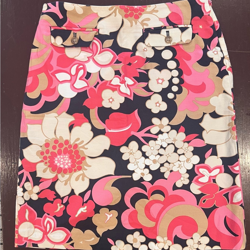 J. Crew size 2. Basketweave cotton  Knee-Length Pencil Skirt. EUC